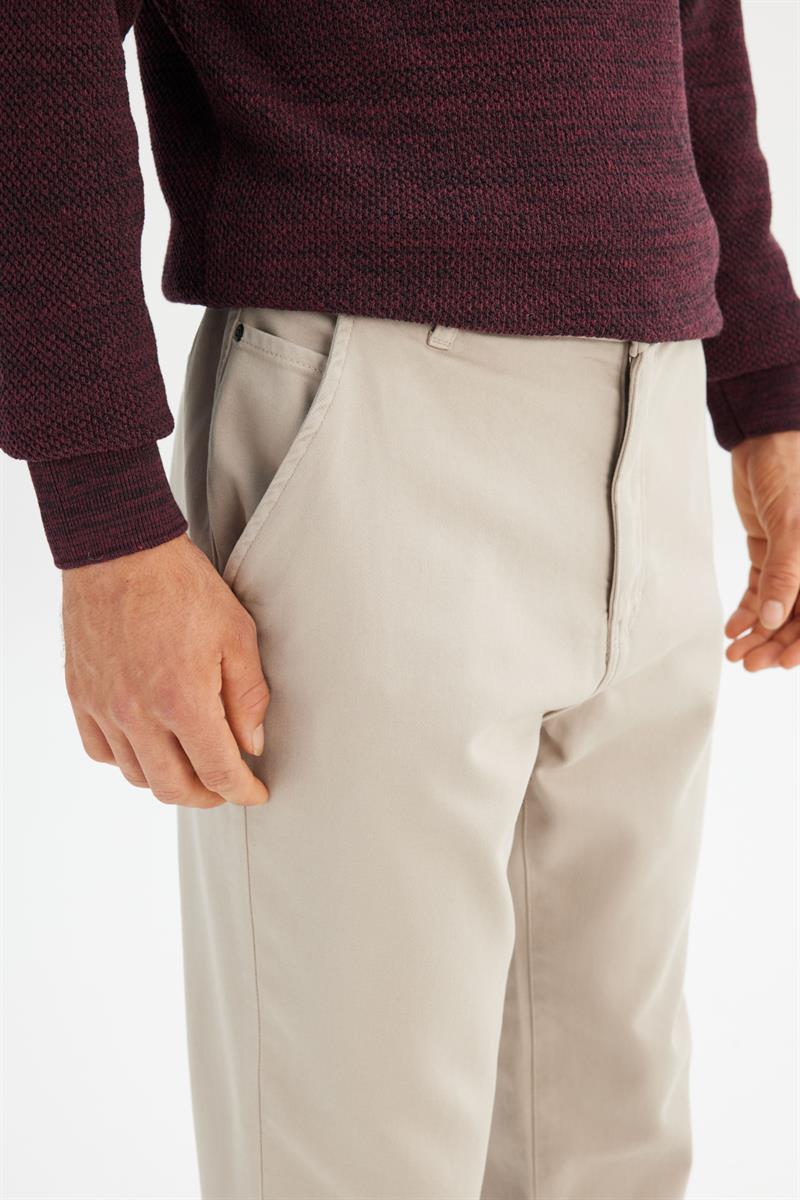 Erkek Örme Chino Pantolon Beige