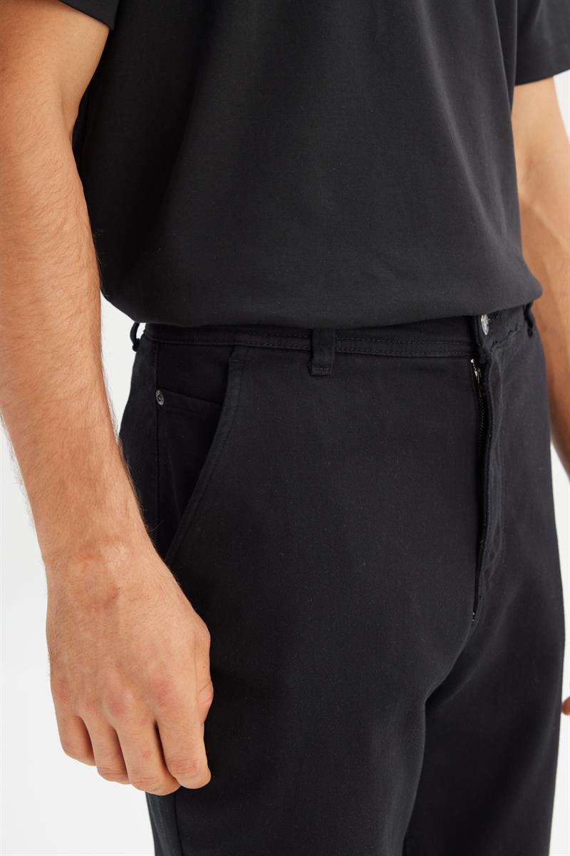 Erkek Örme Chino Pantolon Siyah