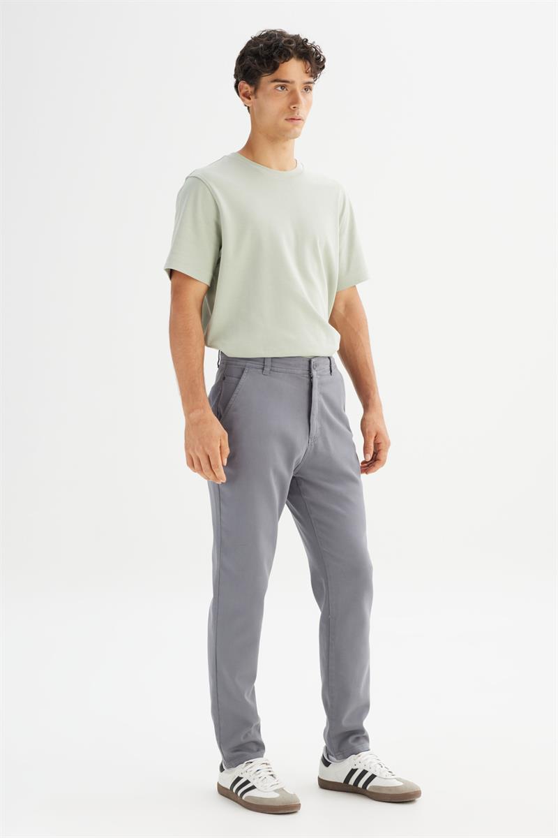Erkek Örme Chino Pantolon Gray
