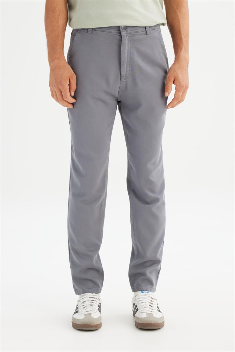 Erkek Örme Chino Pantolon Gray