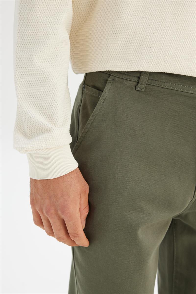 Erkek Örme Chino Pantolon Khaki