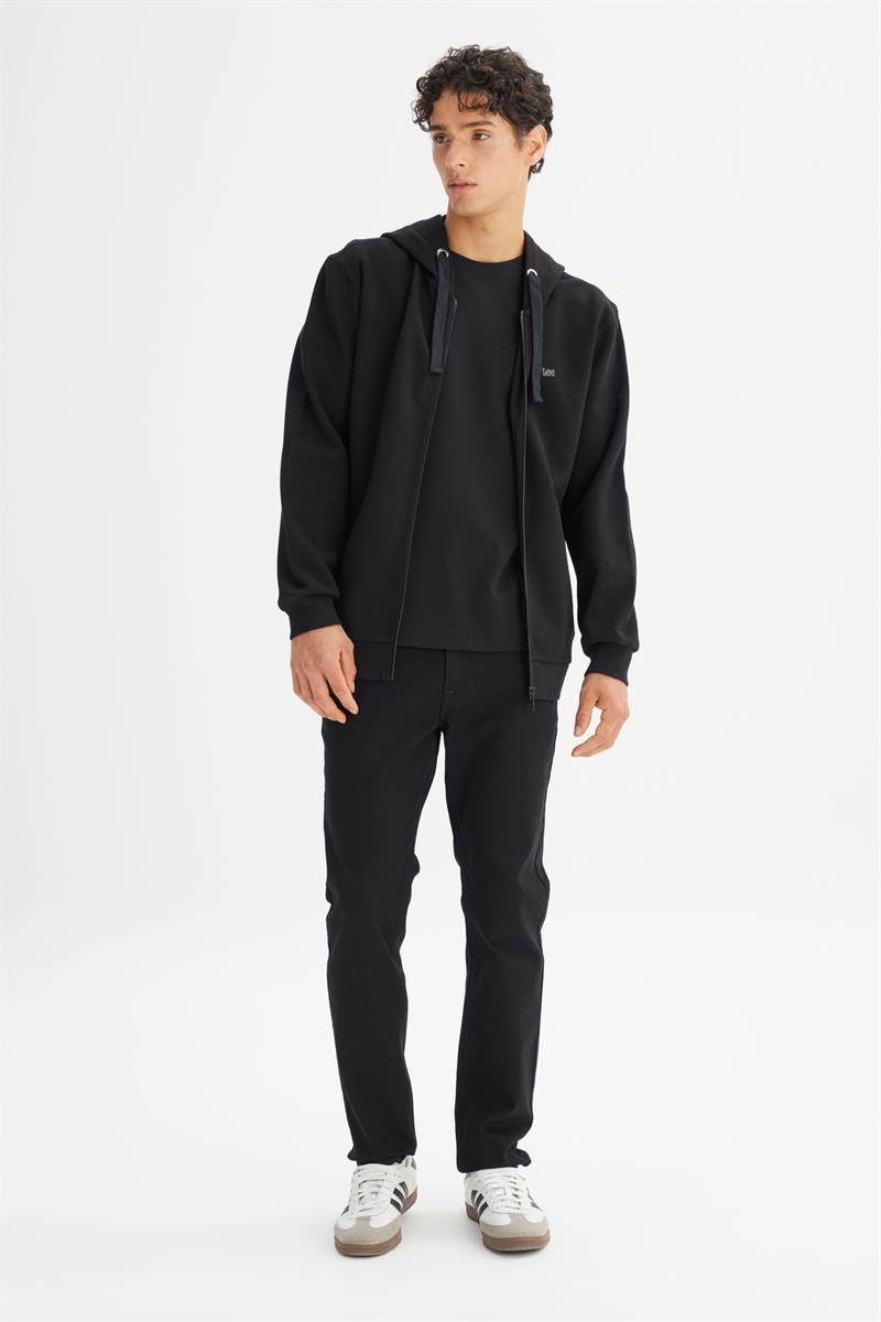 Erkek Pike Interlock Full Zip Sweatshirt Siyah