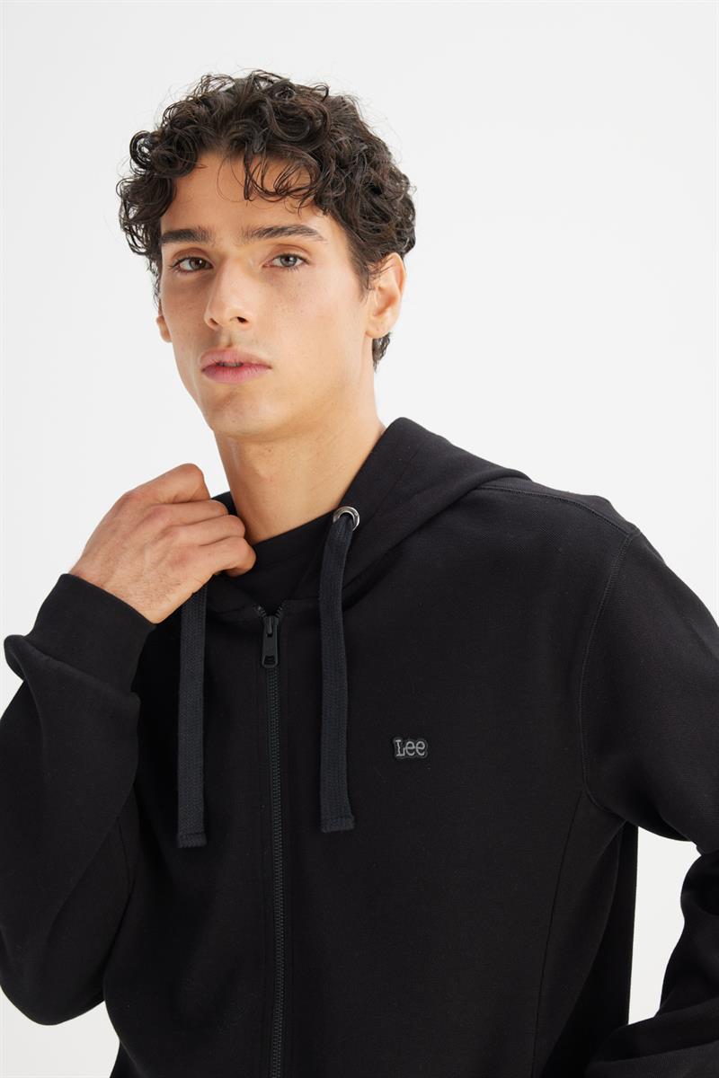Erkek Pike Interlock Full Zip Sweatshirt Siyah