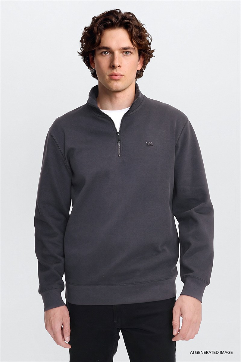 Erkek Pike Interlock Half Zip Sweatshirt Anthracita