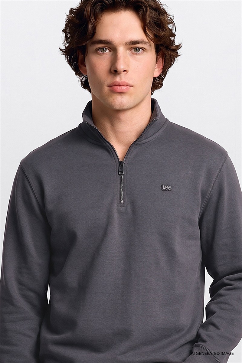 Erkek Pike Interlock Half Zip Sweatshirt Anthracita