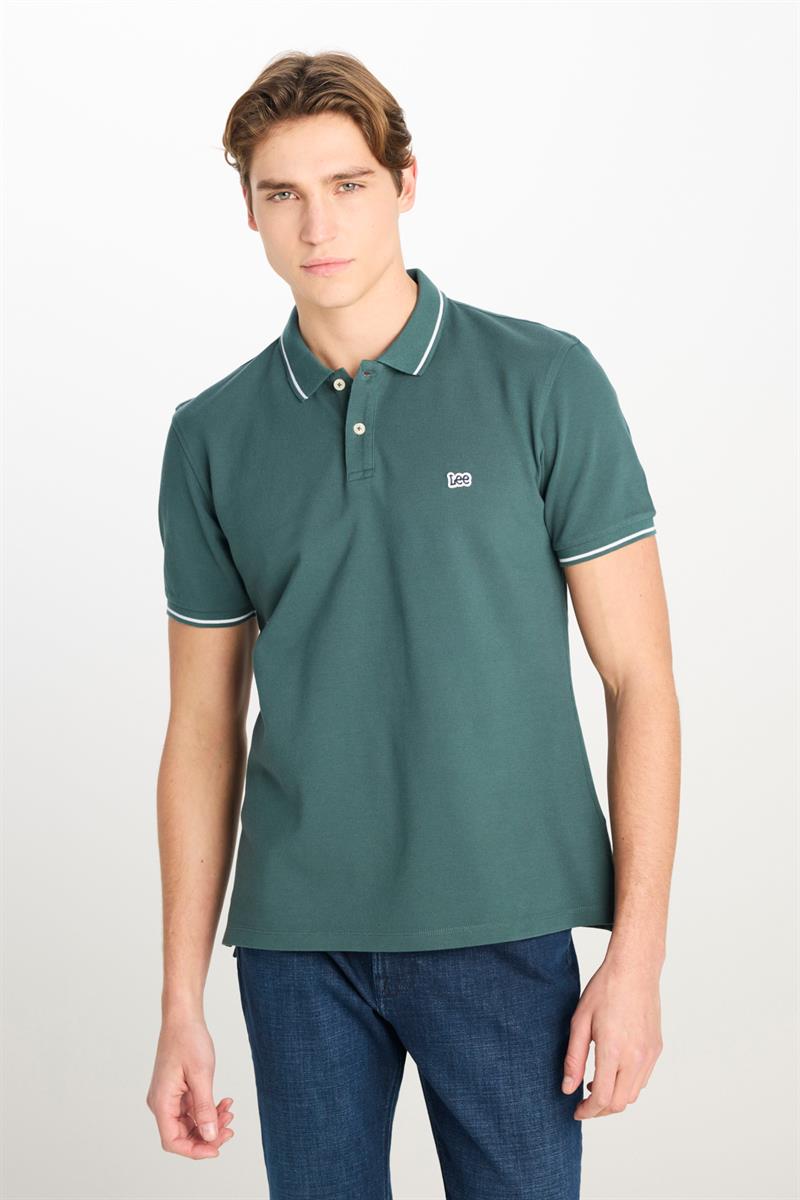 Erkek Regular Fit Polo T-shirt Evergreen