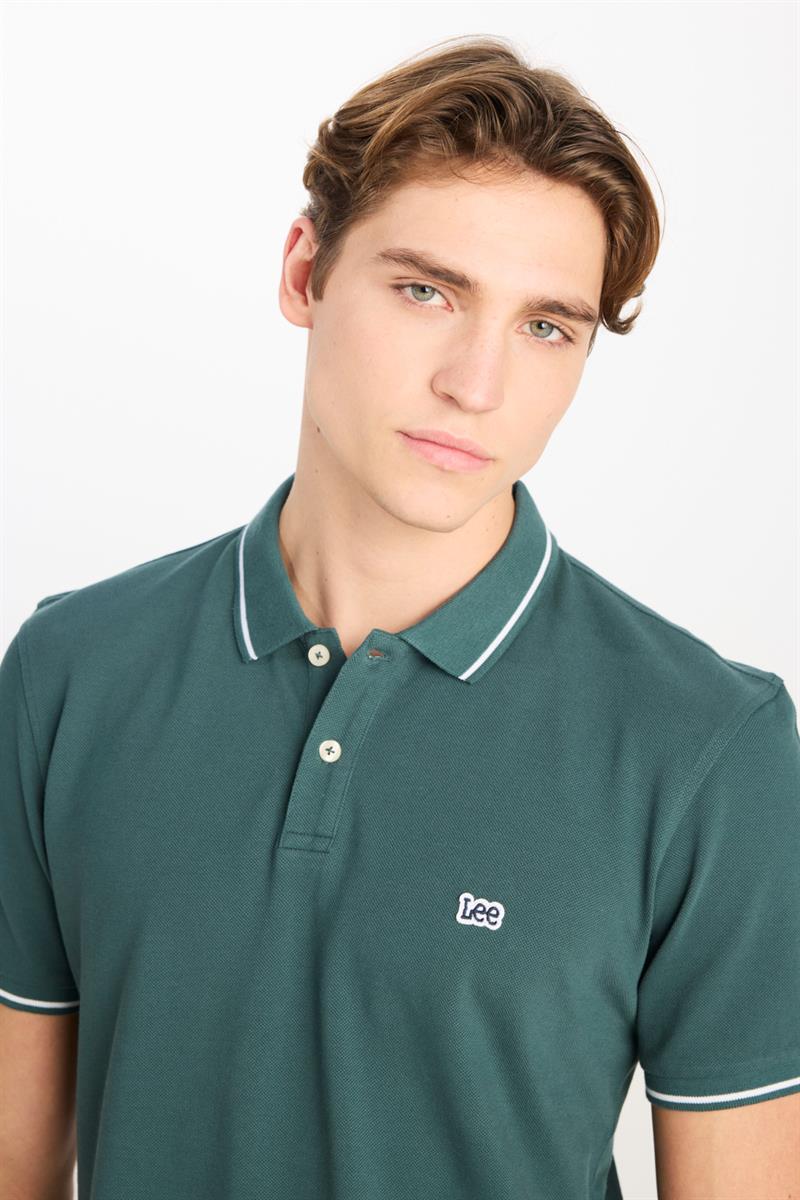 Erkek Regular Fit Polo T-shirt Evergreen