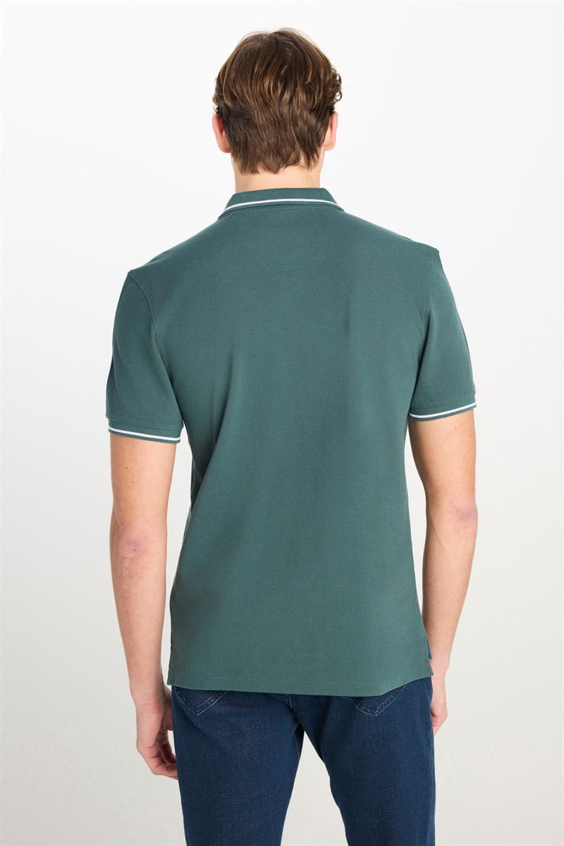Erkek Regular Fit Polo T-shirt Evergreen