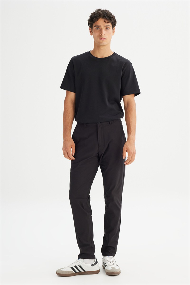 Yan Cep Casual Pantolon Black