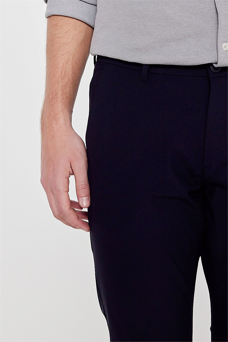 Yan Cep Casual Pantolon Navy