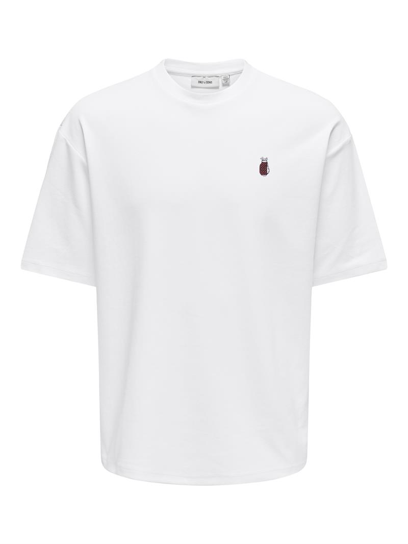 ONSCASPIAN AIRFLEX SS REG EMB TEE Bright White