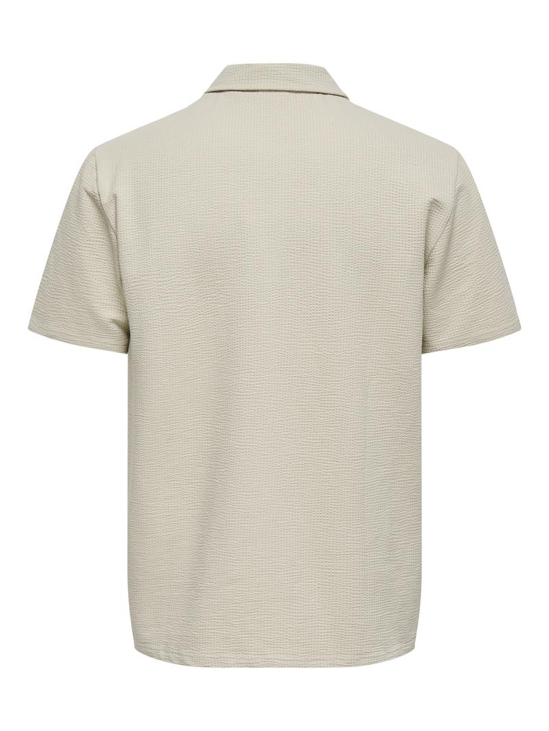 ONSKIAN LIFE REG SEERSUCKER SS POLO Silver Lining