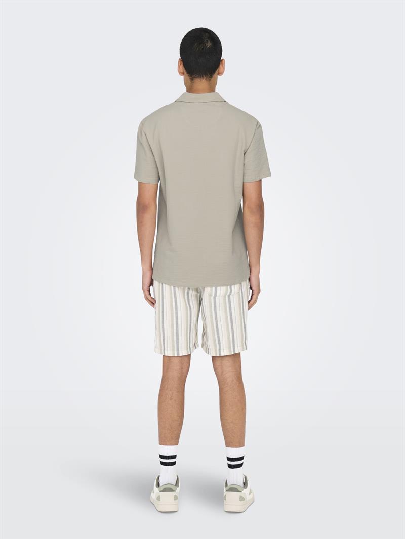 ONSKIAN LIFE REG SEERSUCKER SS POLO Silver Lining
