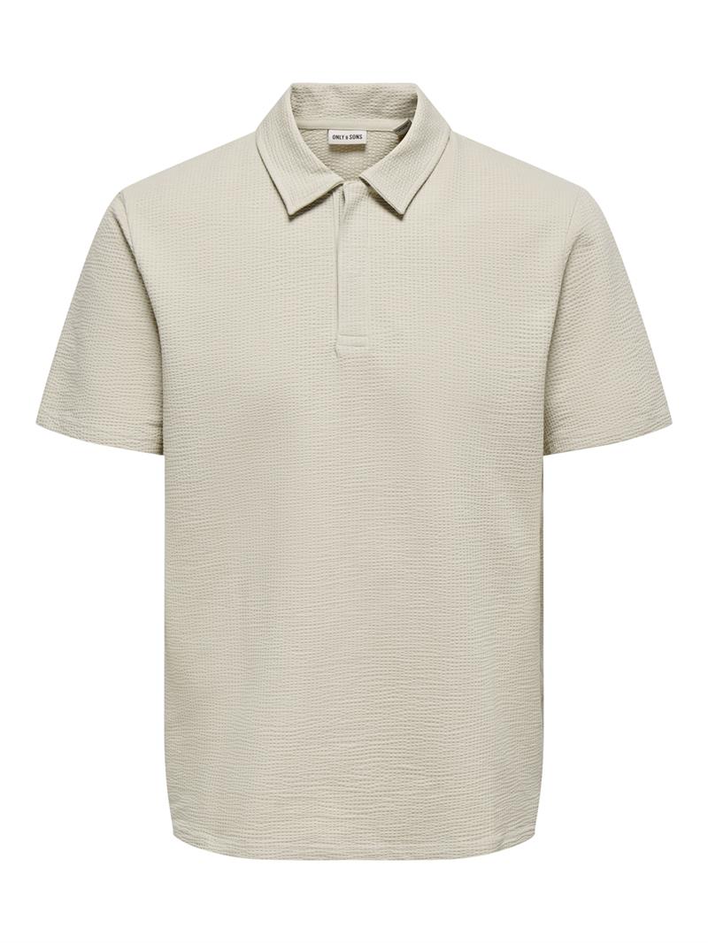 ONSKIAN LIFE REG SEERSUCKER SS POLO Silver Lining