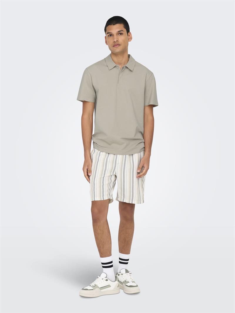 ONSKIAN LIFE REG SEERSUCKER SS POLO Silver Lining