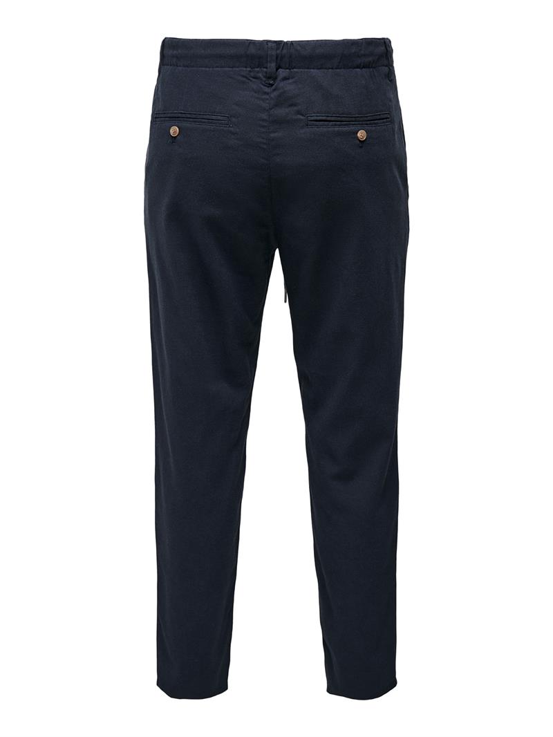 ONSLEO CROP LINEN MIX 0048 PANT DARK NAVY