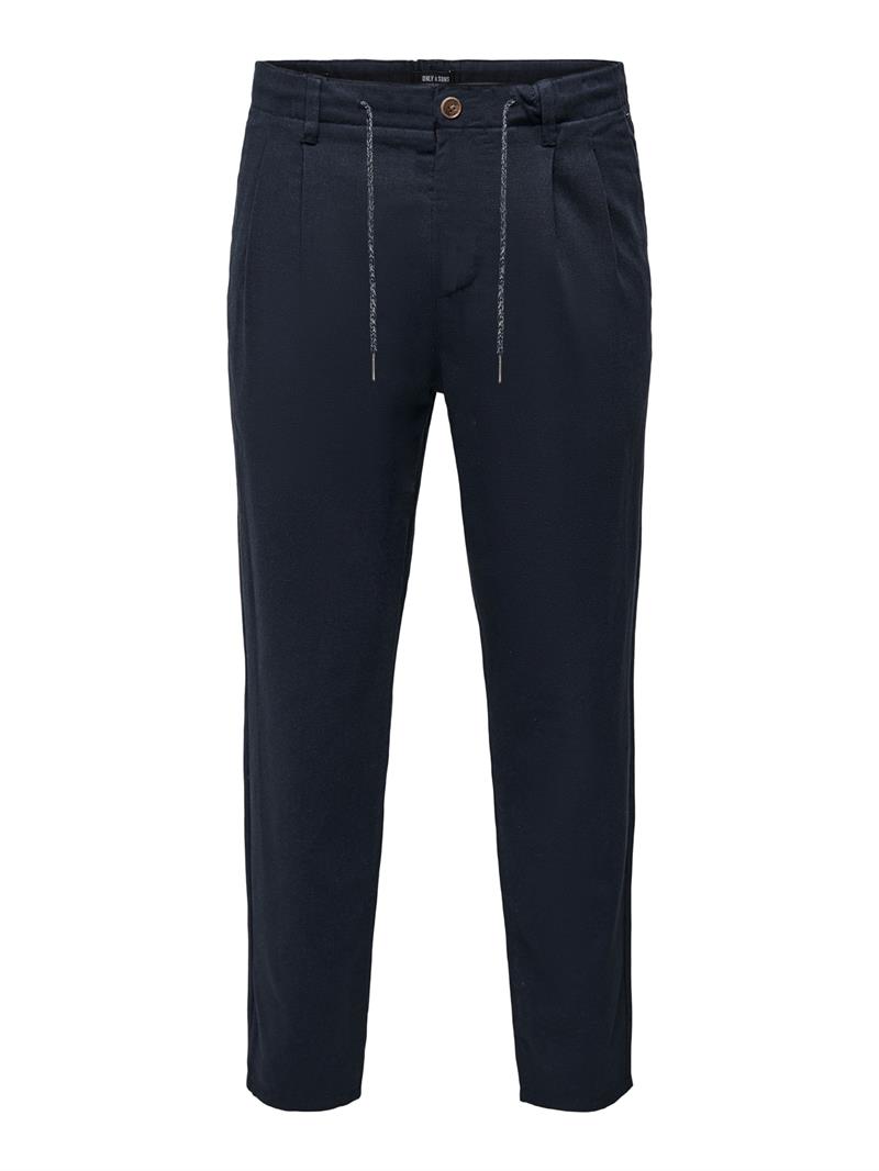 ONSLEO CROP LINEN MIX 0048 PANT DARK NAVY