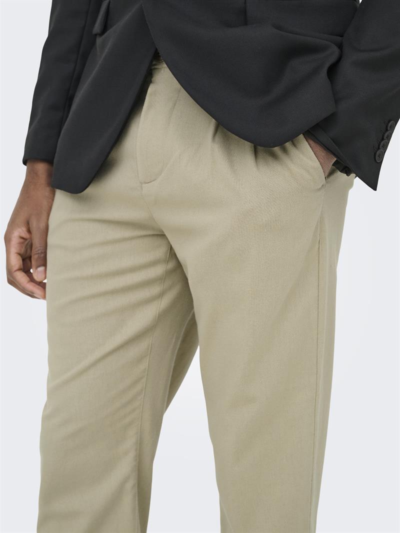 ONSLEO CROP LINEN MIX 0048 PANT Chinchilla