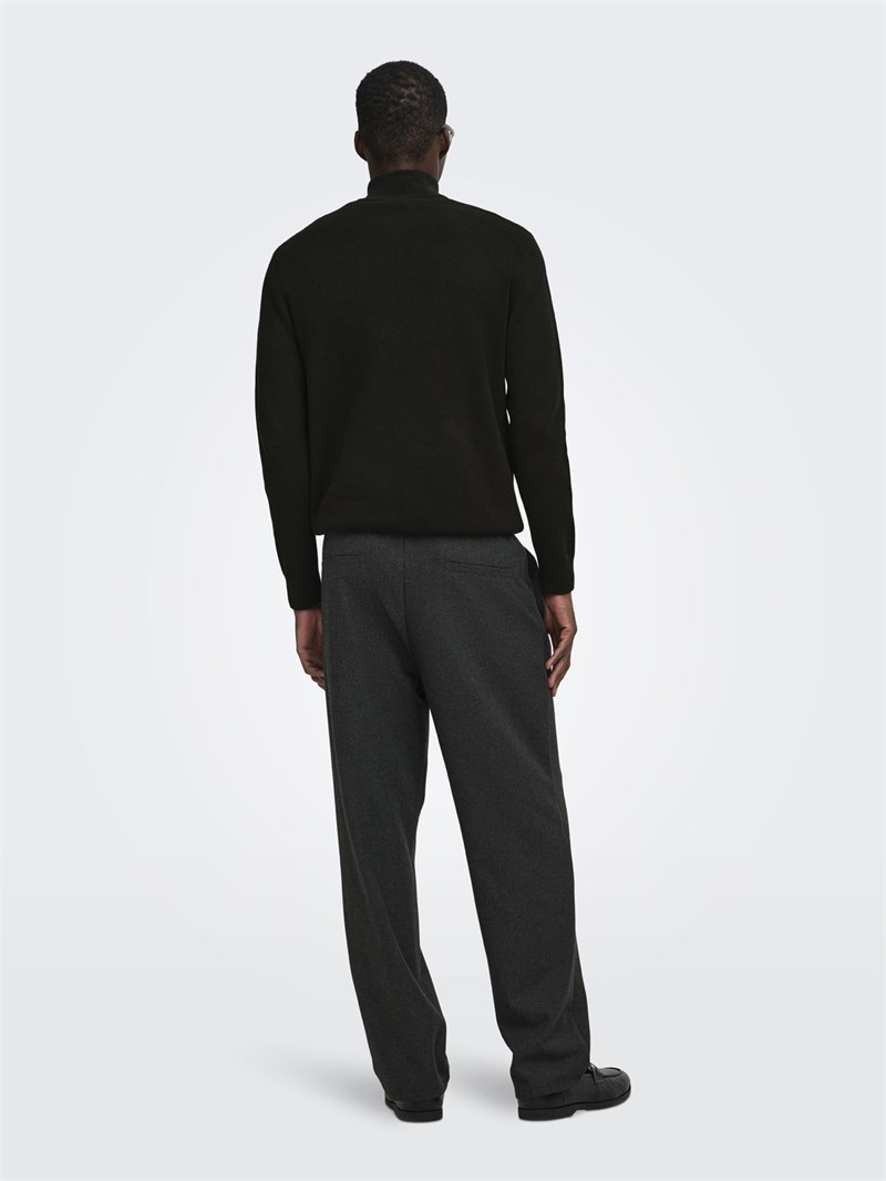 ONSPHIL REG 12 STRUC HALF ZIP KNIT NOOS Black