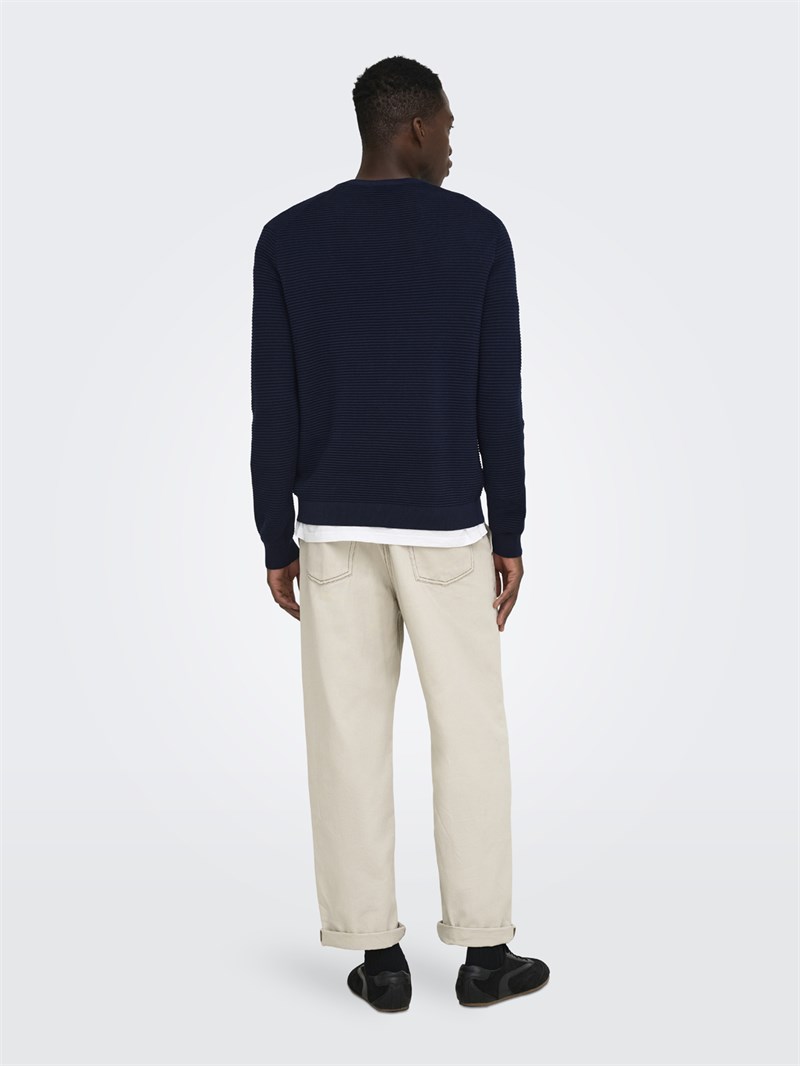ONSRON REG LS CREW NECK KNIT NOOS Dark Sapphire