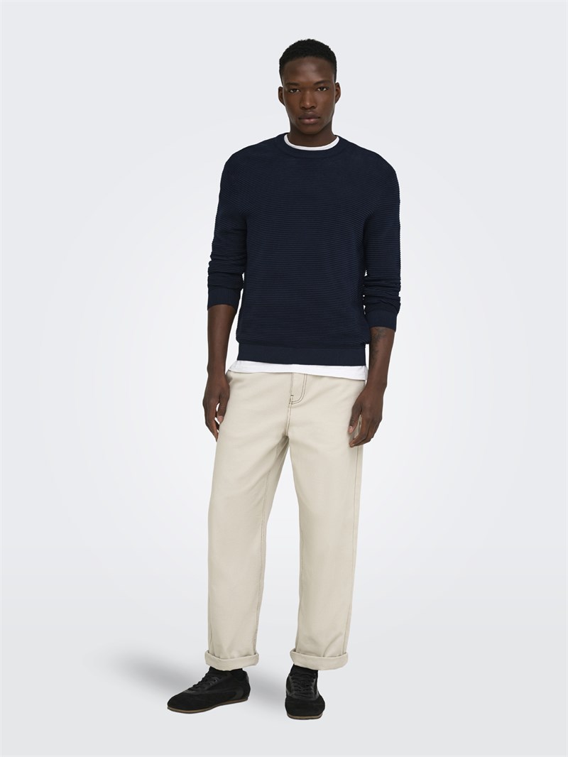 ONSRON REG LS CREW NECK KNIT NOOS Dark Sapphire