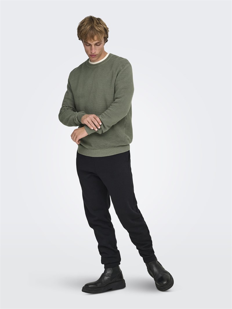 ONSRON REG LS CREW NECK KNIT NOOS Castor Gray