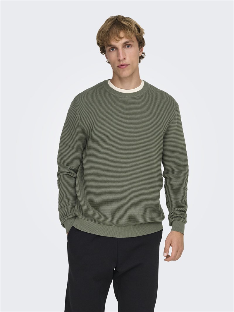ONSRON REG LS CREW NECK KNIT NOOS Castor Gray