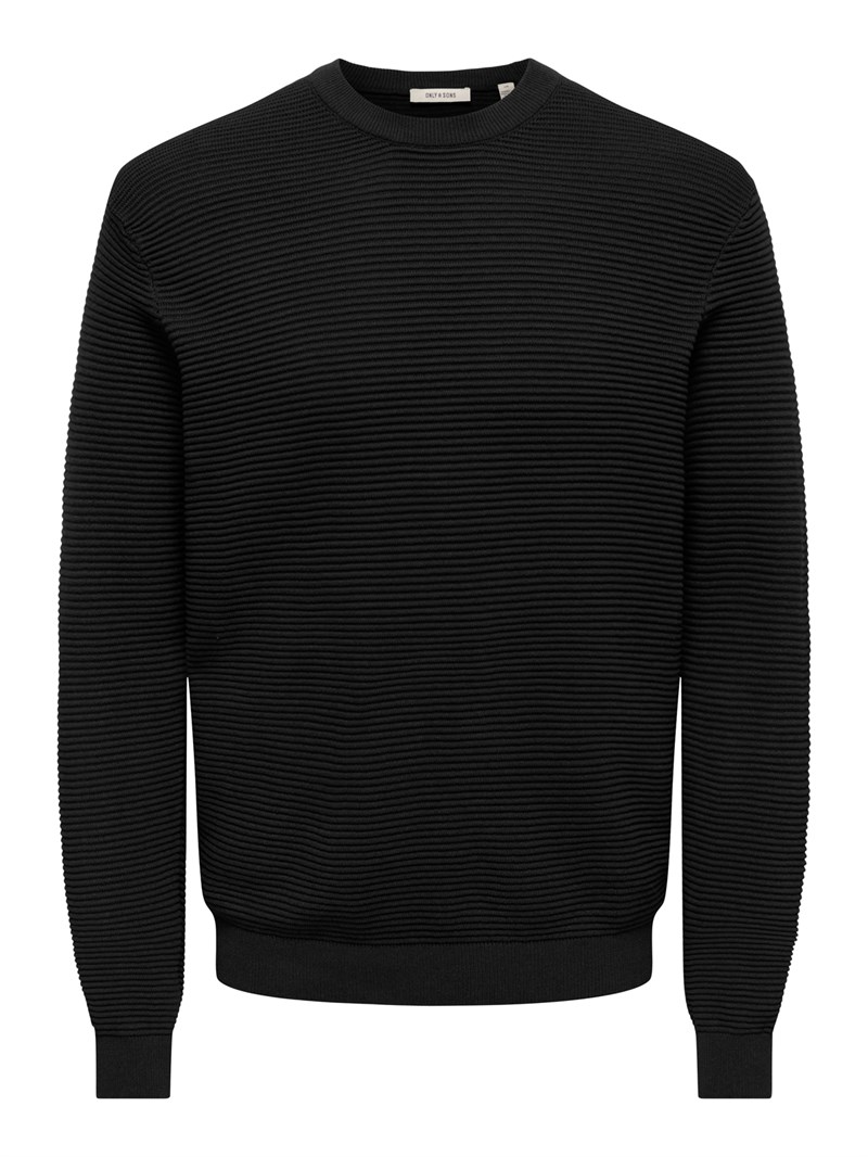 ONSRON REG LS CREW NECK KNIT NOOS Black