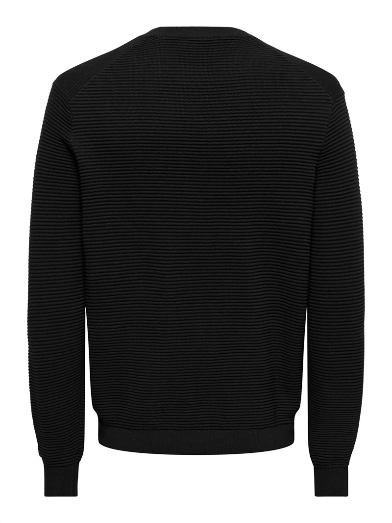 ONSRON REG LS CREW NECK KNIT NOOS Black