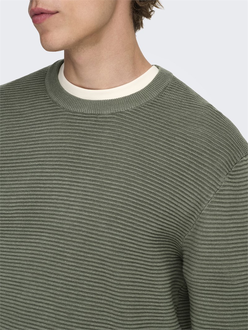 ONSRON REG LS CREW NECK KNIT NOOS Castor Gray