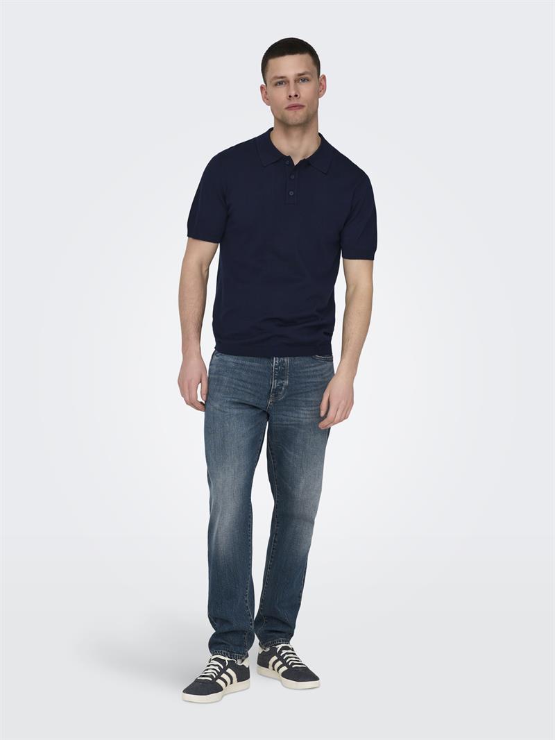 ONSWYLER REG 14 SS POLO KNIT NOOS DARK NAVY