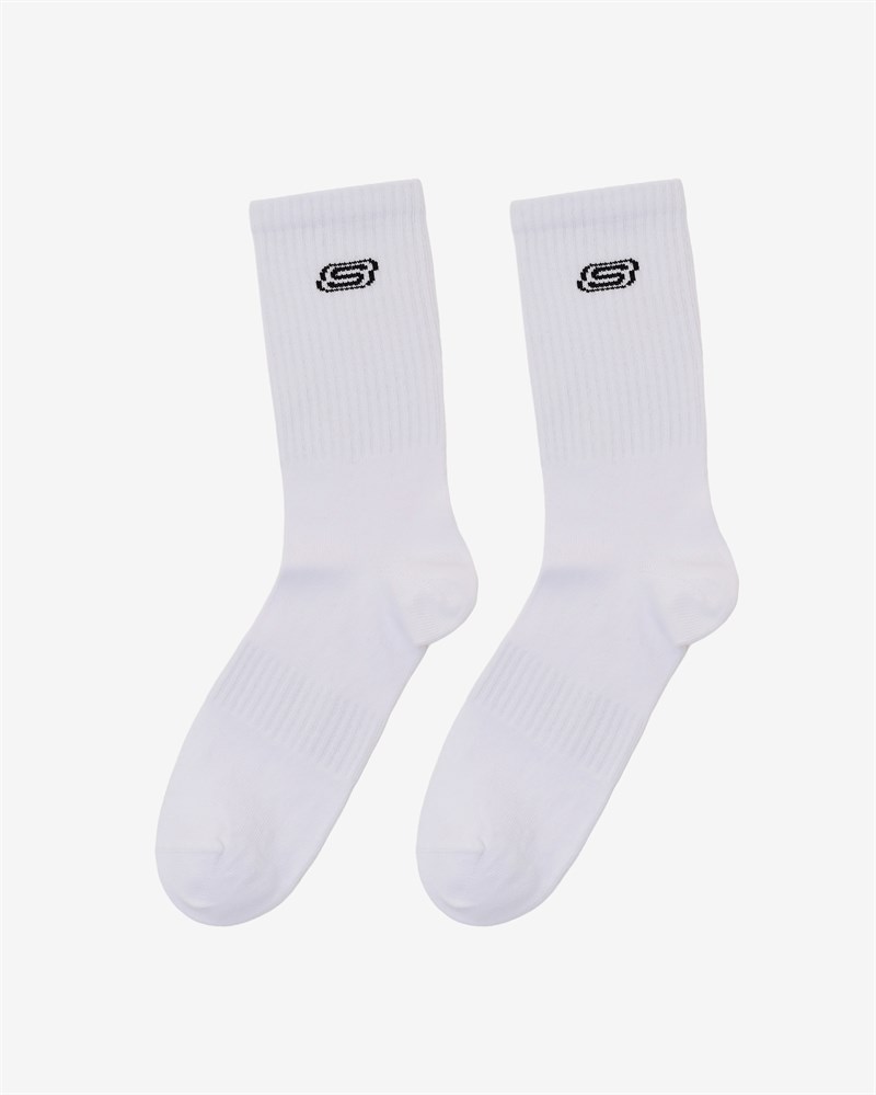 Skechers 2li Paket Athleisure S Logo Uzun Çorap Beyaz