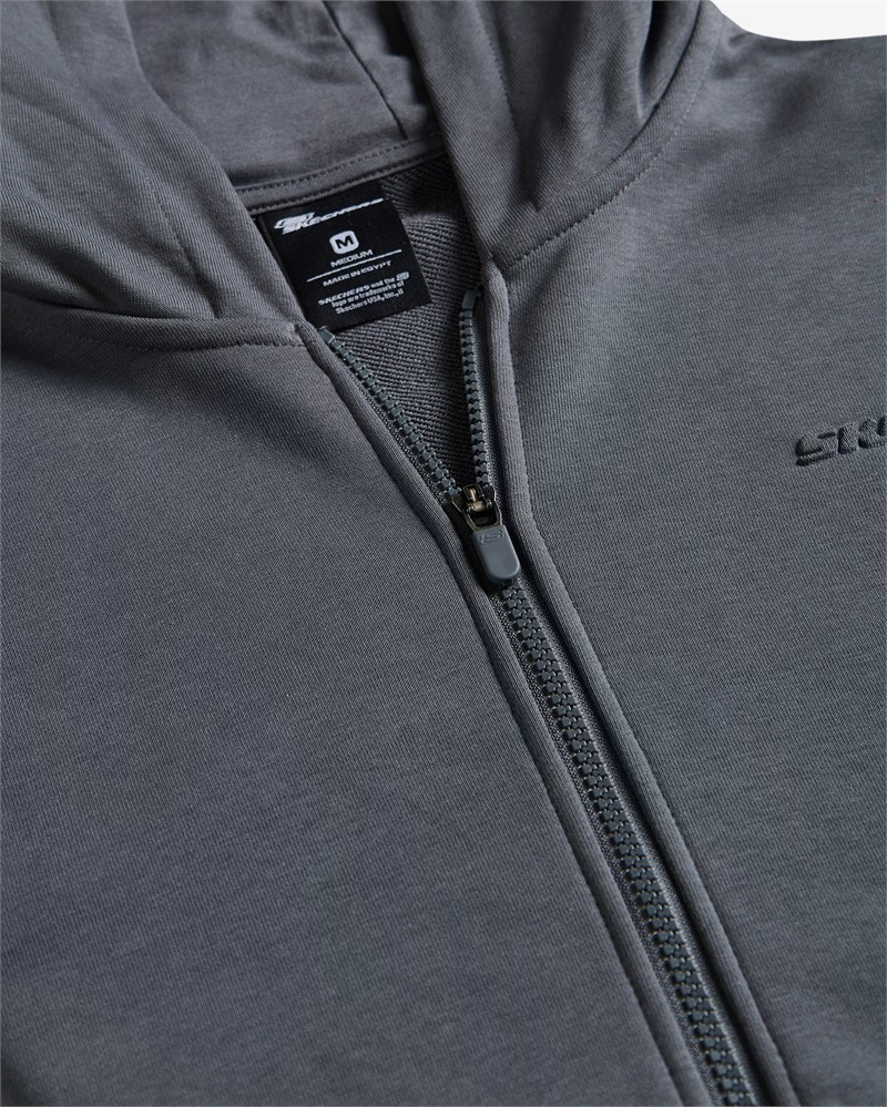 Skechers M Essential Full Zip Hoodie Sweatshirt Gray
