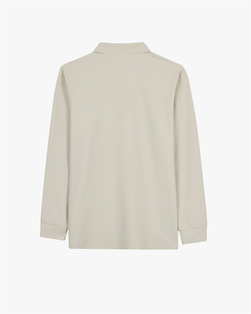 Skechers M Long Sleeve Waffle Polo Bej