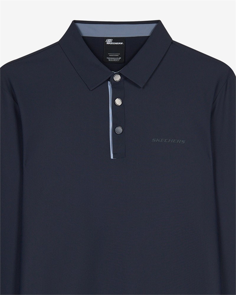 Skechers M Long Sleeve Waffle Polo Lacivert