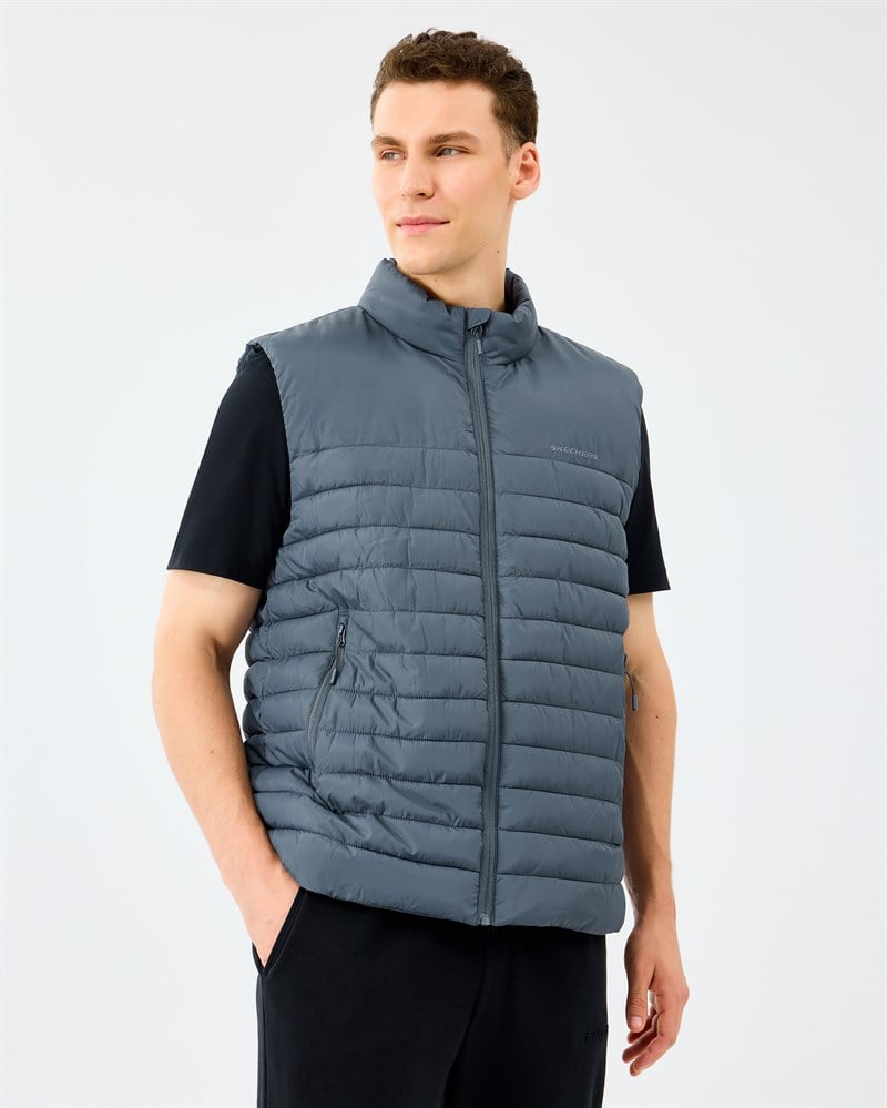 Skechers M Outerwear Polar Lining Paded Vest Gray