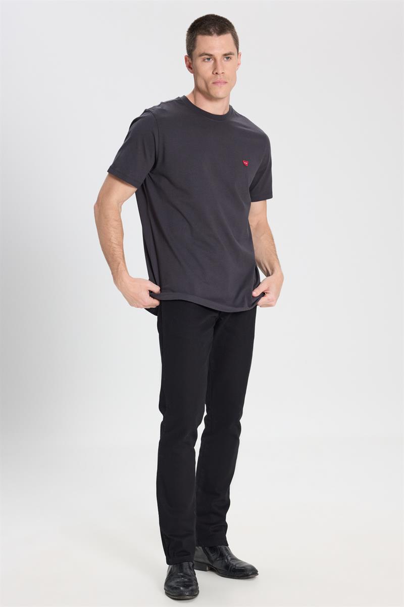 Small Logo Bisiklet Yaka T-shirt Faded Black