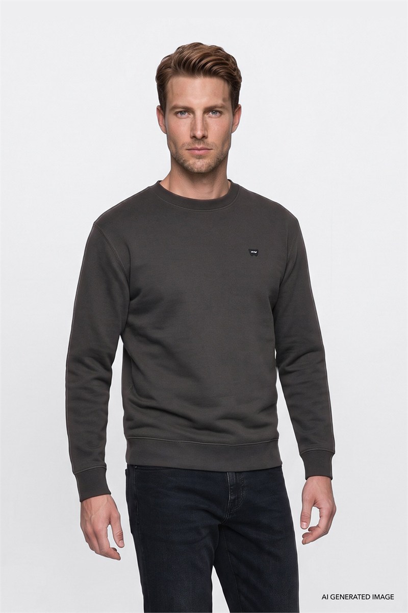 Erkek Patch Logo Sweatshirt FadedBlack