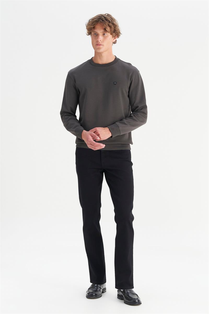 Erkek Patch Logo Sweatshirt FadedBlack