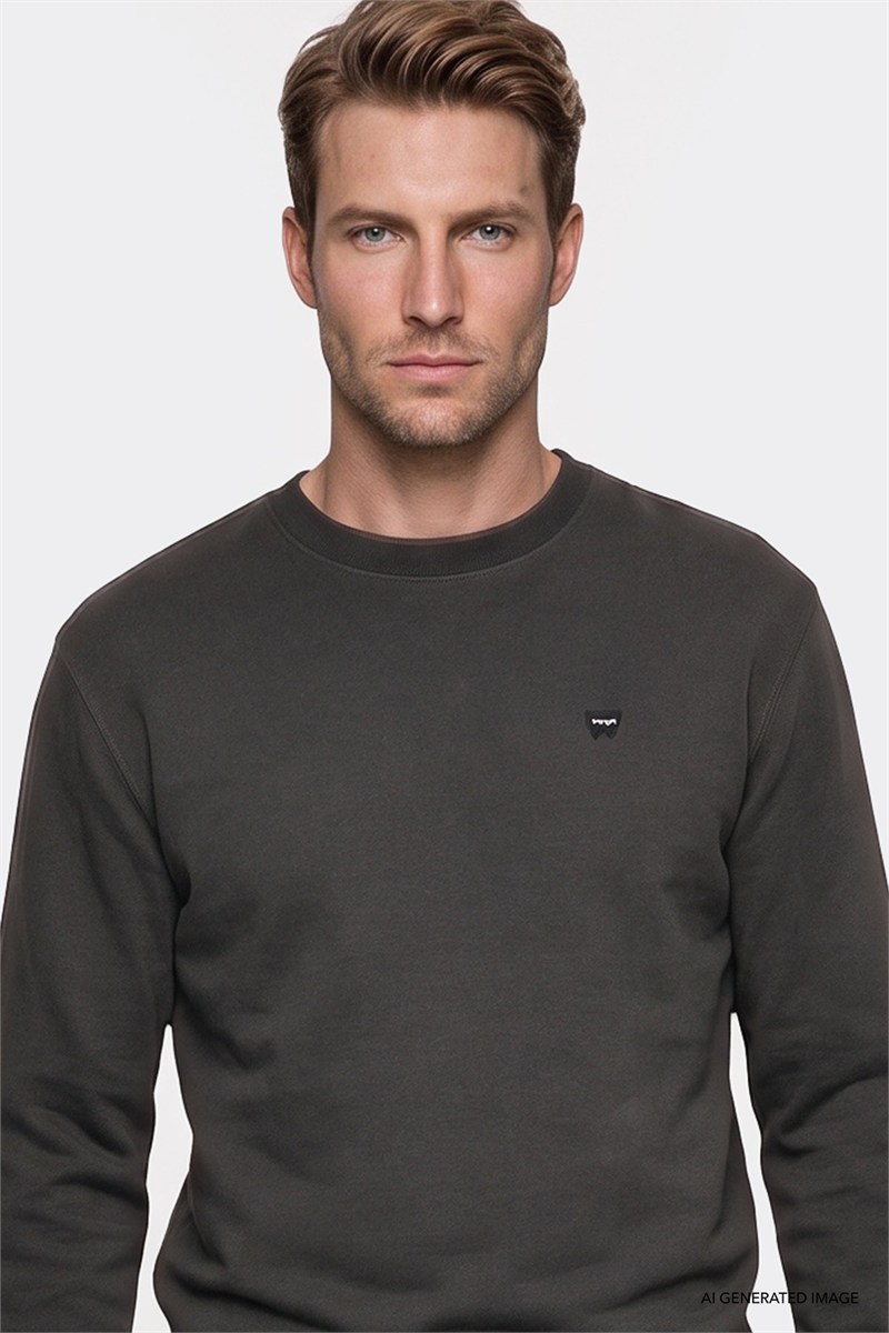 Erkek Patch Logo Sweatshirt FadedBlack