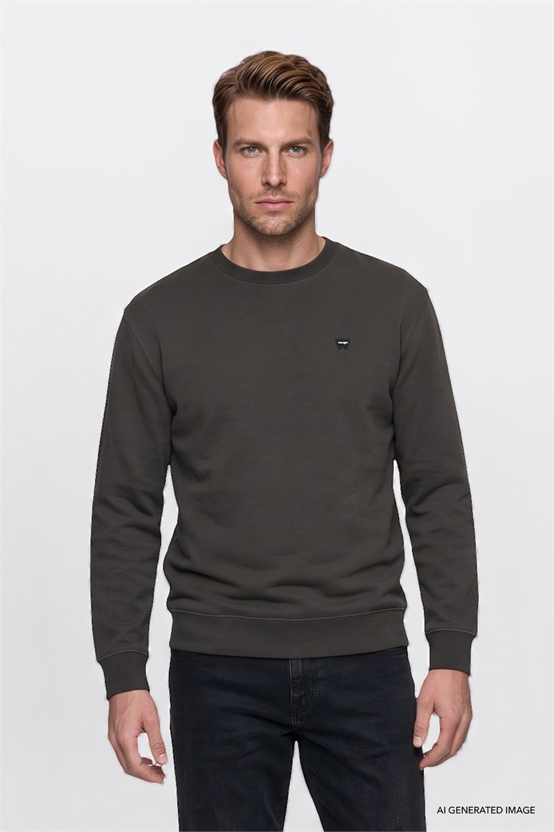 Erkek Patch Logo Sweatshirt FadedBlack