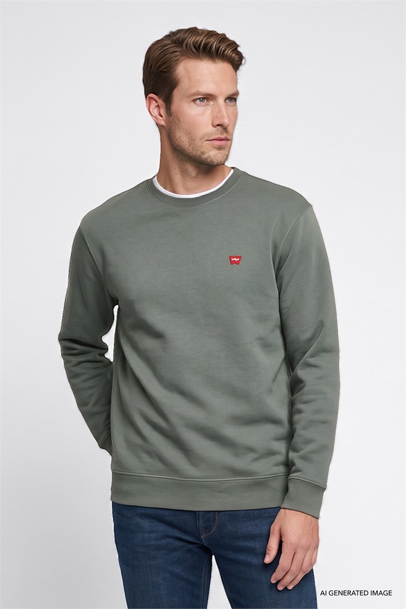 Erkek Patch Logo Sweatshirt KHAKI