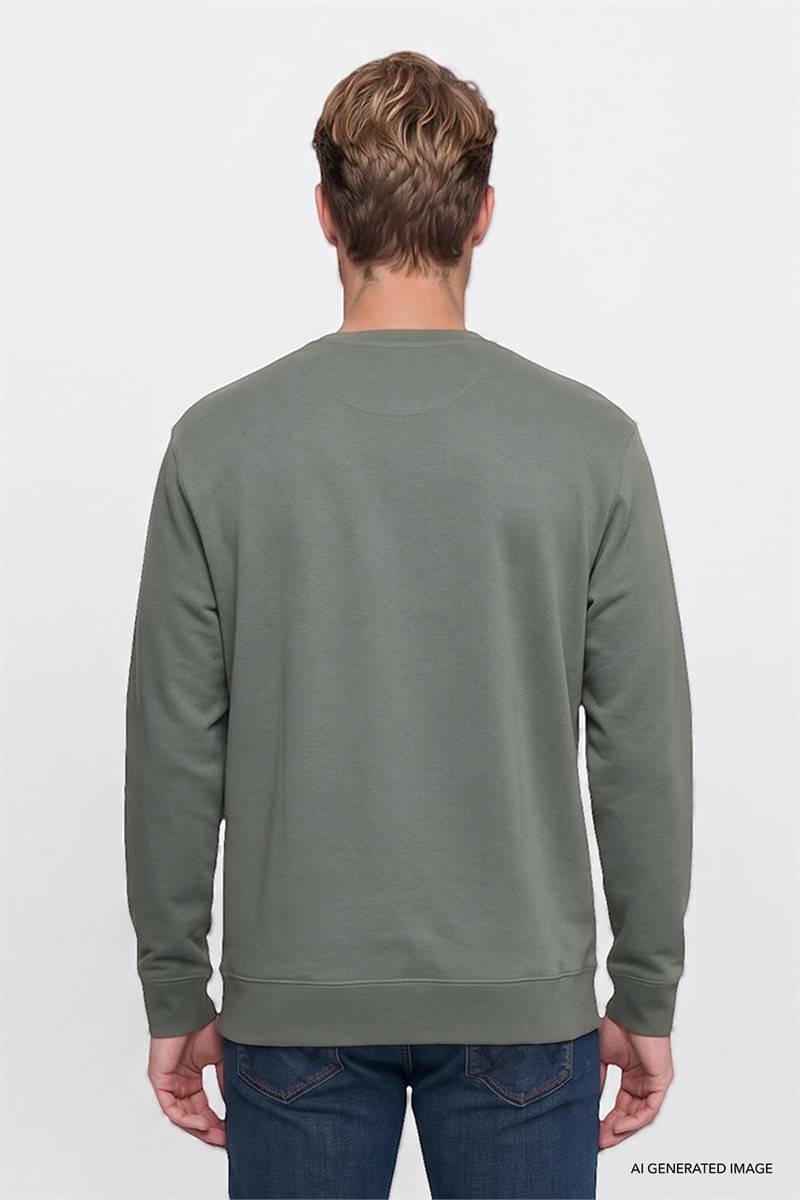Erkek Patch Logo Sweatshirt KHAKI