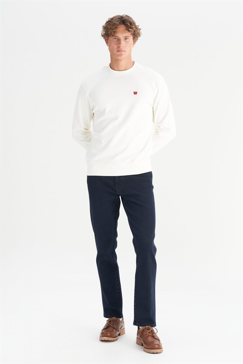 Erkek Patch Logo Sweatshirt Worn White