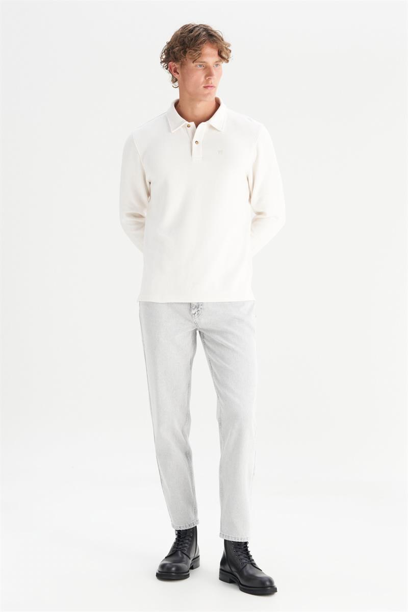 Erkek Polo Yaka T-shirt Ecru