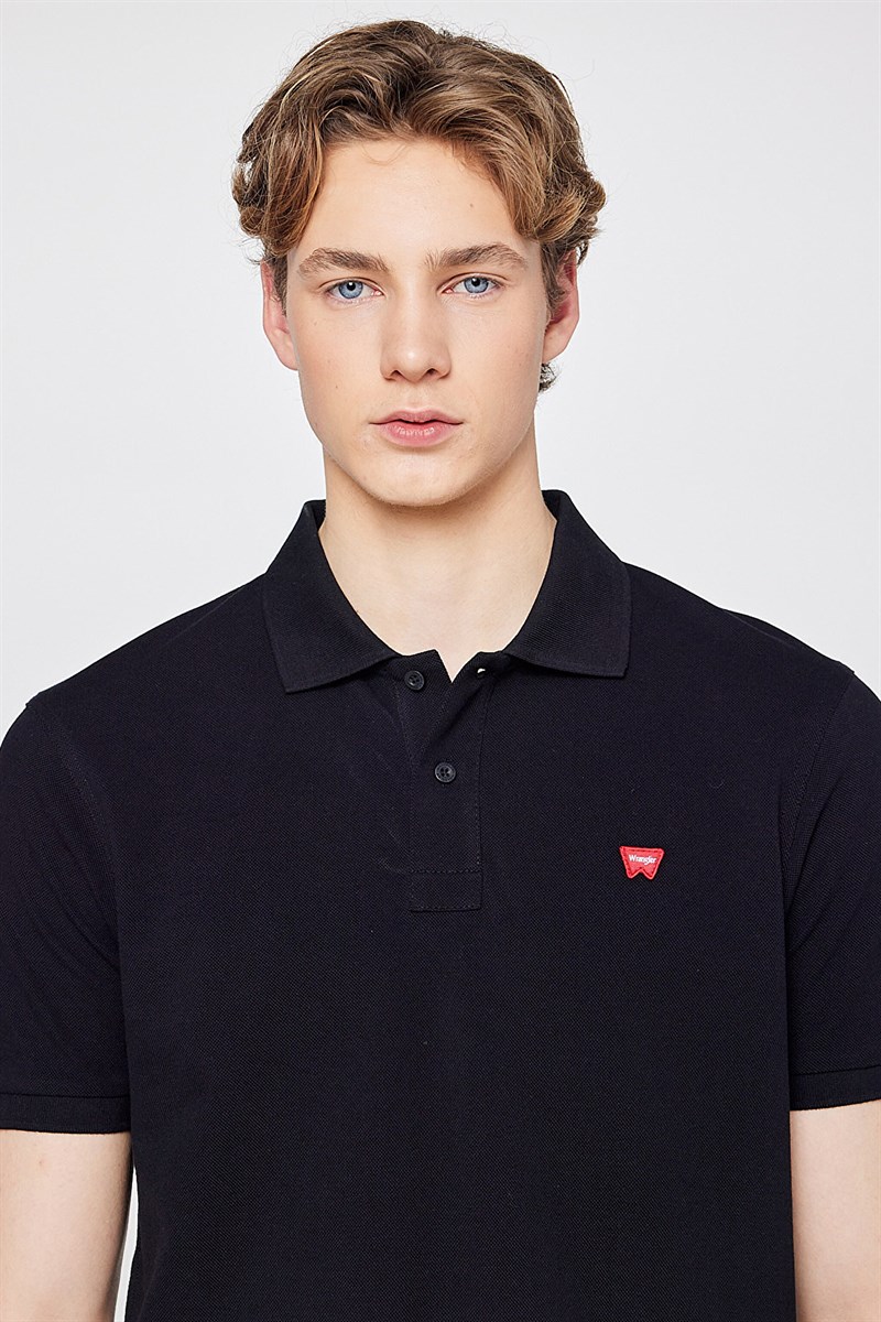 Erkek Regular Fit Polo T-shirt Siyah