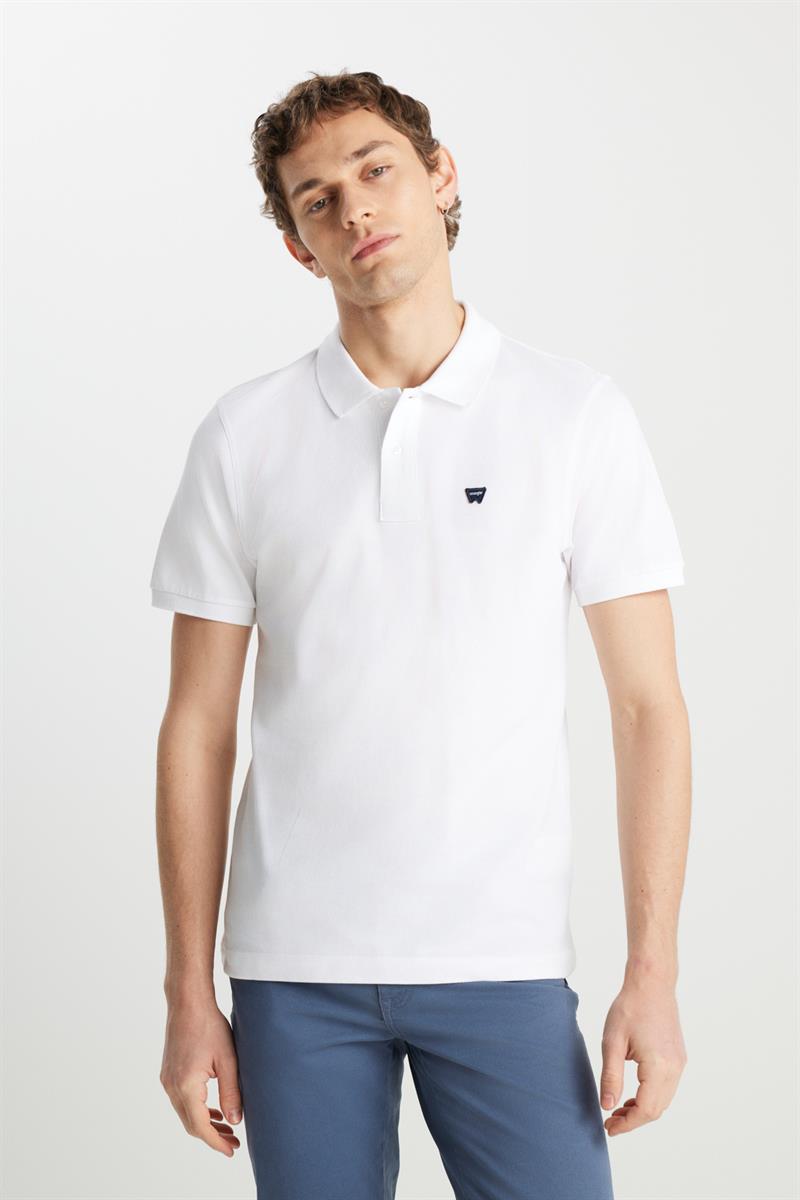 Erkek Regular Fit Polo T-shirt White