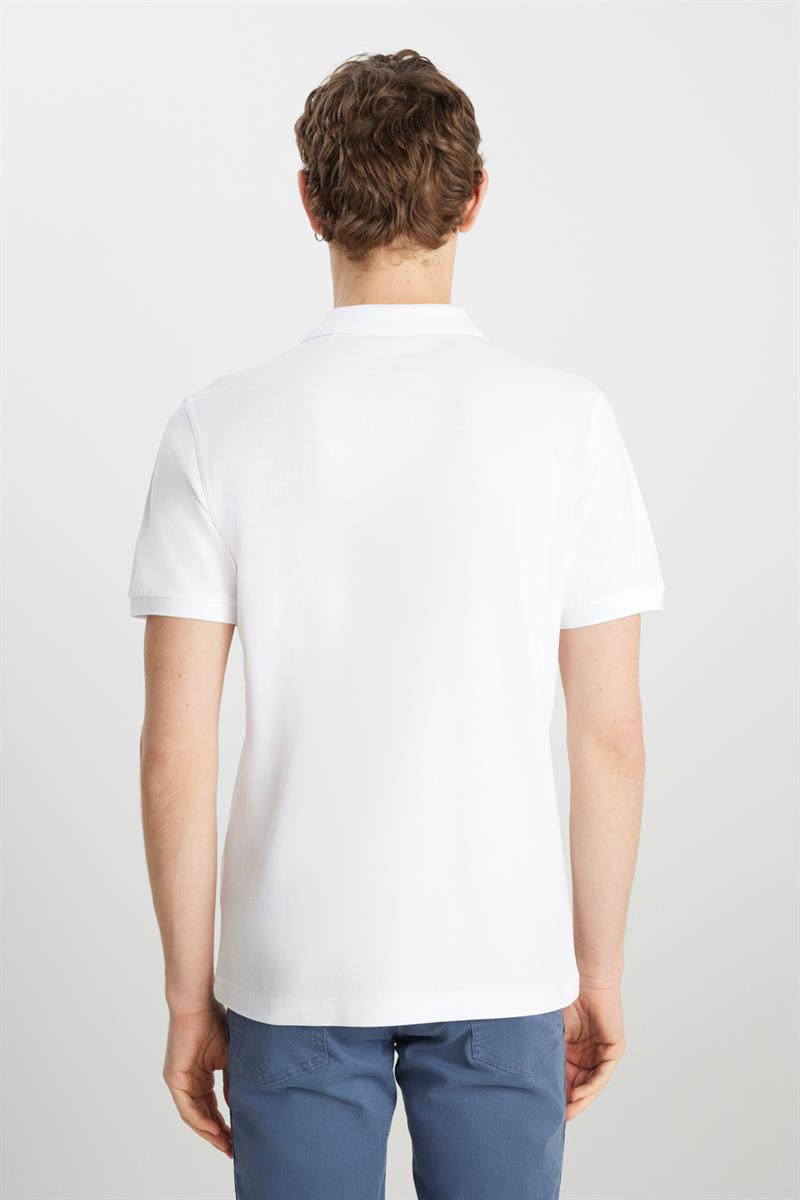 Erkek Regular Fit Polo T-shirt White