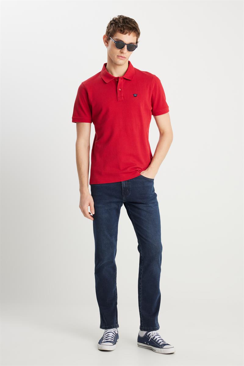Erkek Regular Fit Polo T-shirt Red