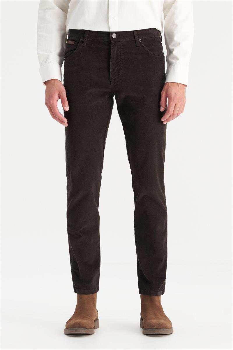 Erkek Texas Slim Kadife Pantolon Coffee Bean